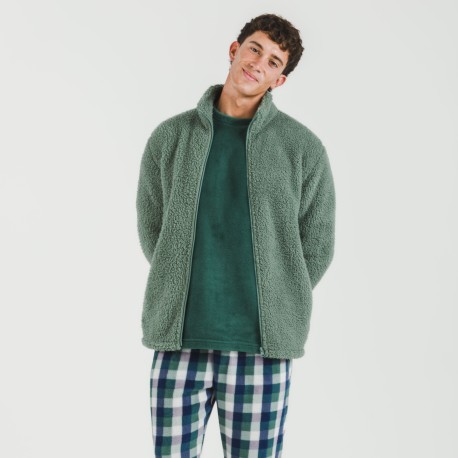 Sudadera sherpa hombre lisa