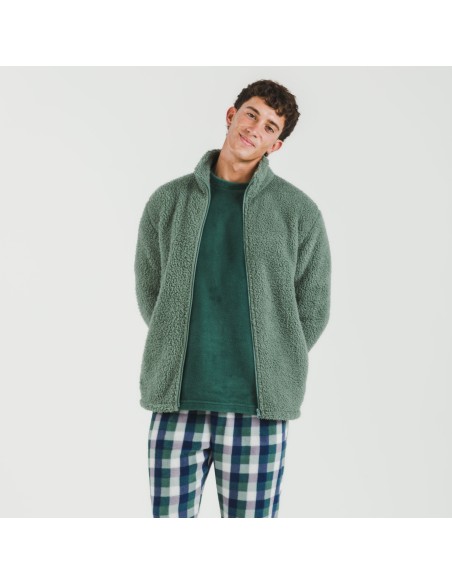 Sudadera sherpa hombre lisa