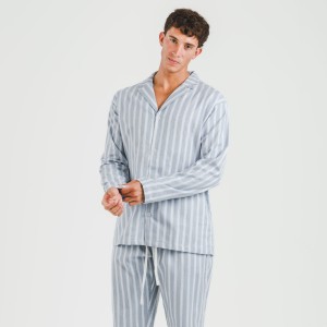 Pijama franela con solapa hombre Raya Marsella indigo