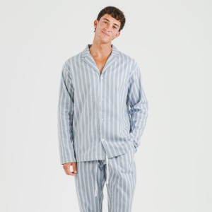 Pijama franela con solapa hombre Raya Marsella indigo 2