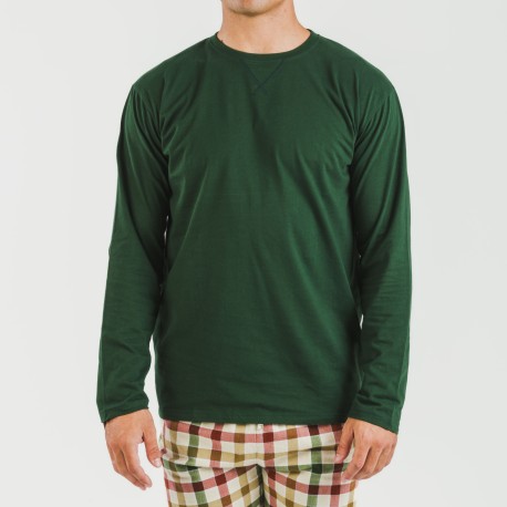 Pijama hombre franela Cuadro Delio verde