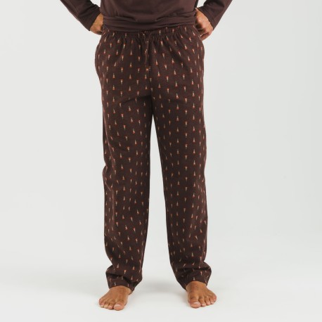 Pijama hombre franela Pelayo marrón
