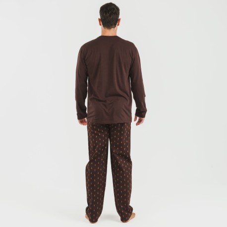 Pijama hombre franela Pelayo marrón