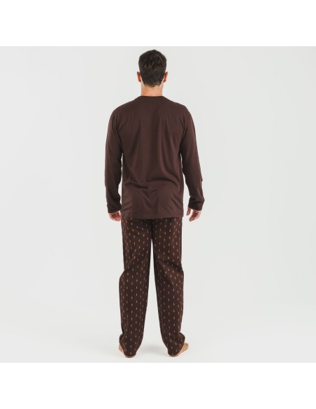 Pijama hombre franela Pelayo marrón