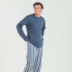 Pijama hombre franela Raya Alejo indigo 2