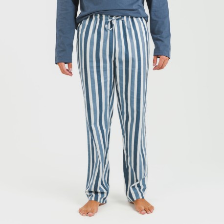 Pijama hombre franela Raya Alejo indigo