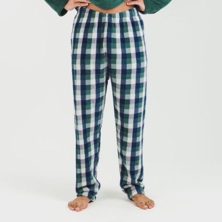 Pijama coral hombre Cuadro Ferni  verde