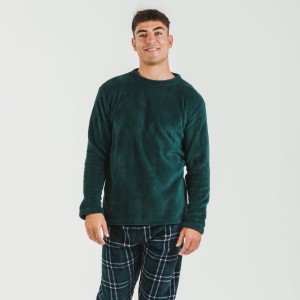 Pijama coral hombre Cuadro Welo verde
