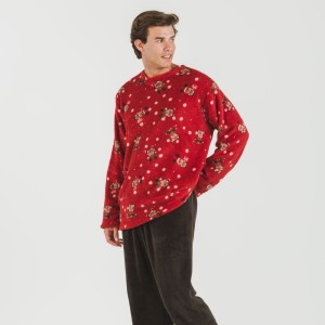 Pijama coral hombre Rodolfo rojo