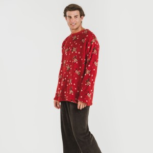 Pijama coral hombre Rodolfo rojo 2