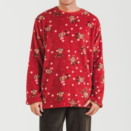 Pijama coral hombre Rodolfo rojo