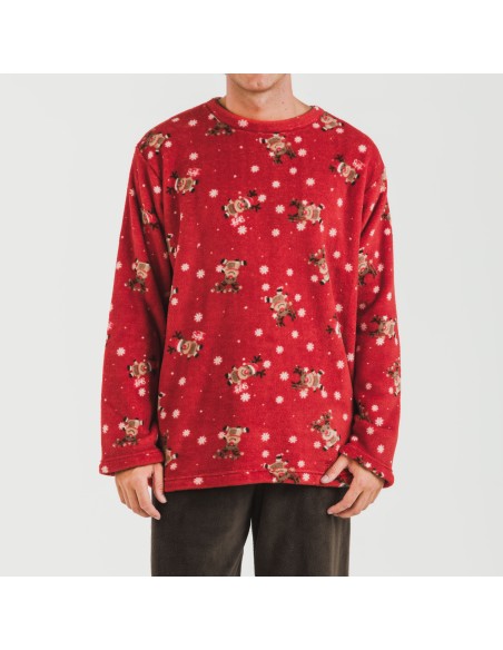 Pijama coral hombre Rodolfo rojo