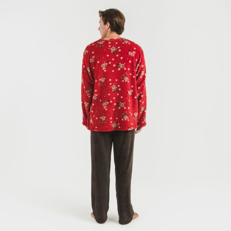 Pijama coral hombre Rodolfo rojo