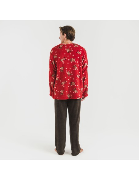 Pijama coral hombre Rodolfo rojo