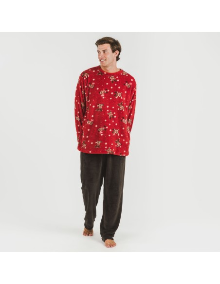 Pijama coral hombre Rodolfo rojo