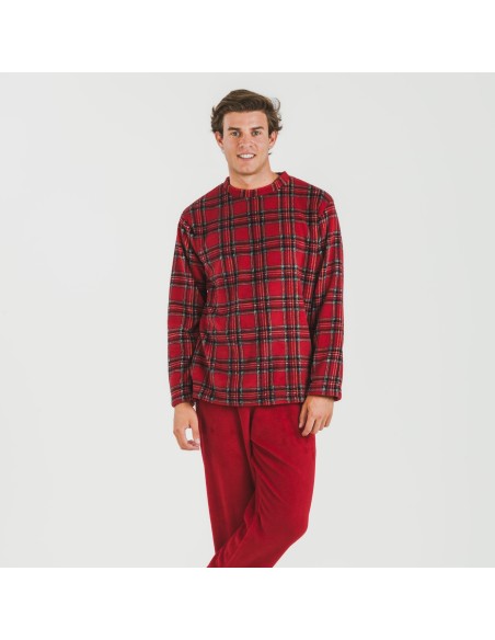 Pijama coral hombre Nicolas rojo