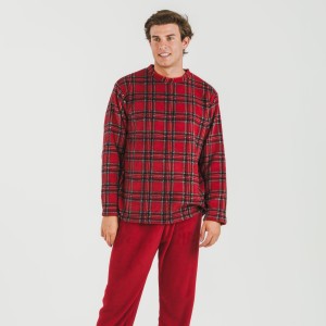 Pijama coral hombre Nicolas rojo 2