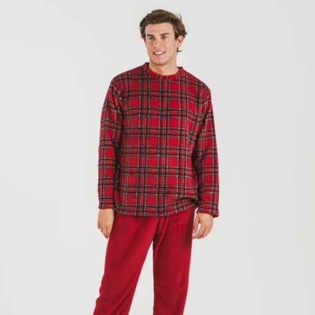 Pijama coral hombre Nicolas rojo