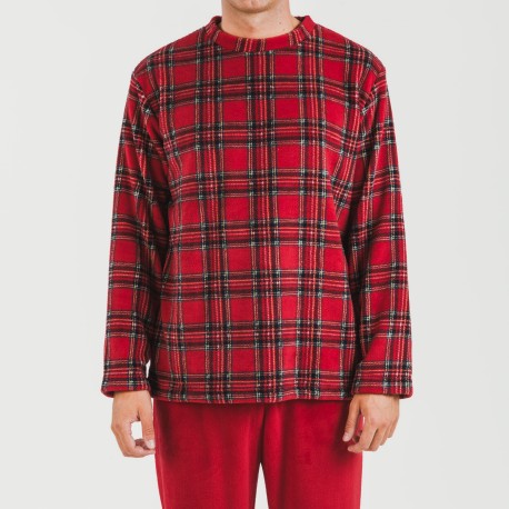 Pijama coral hombre Nicolas rojo