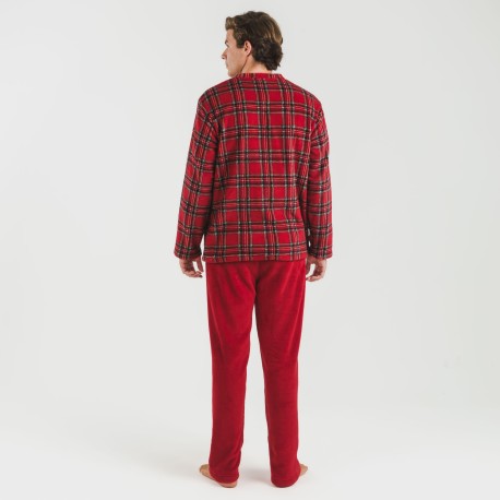 Pijama coral hombre Nicolas rojo