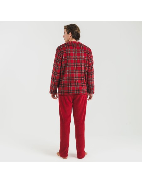 Pijama coral hombre Nicolas rojo