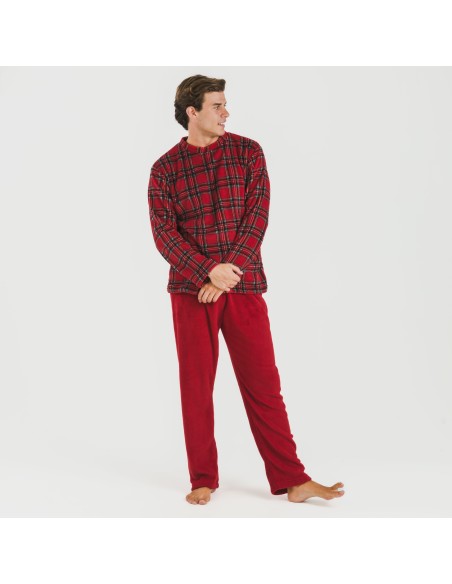 Pijama coral hombre Nicolas rojo