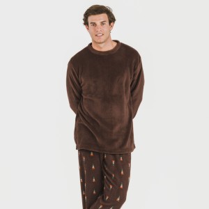 Pijama coral hombre Pelayo marrón