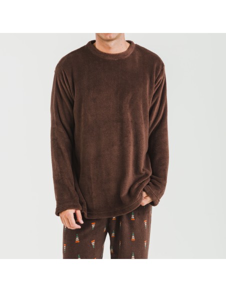 Pijama coral hombre Pelayo marrón