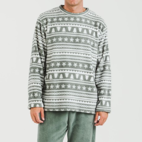 Pijama coral hombre Teseo verde caceria