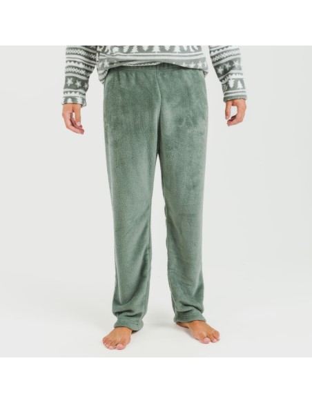 Pijama coral hombre Teseo verde caceria
