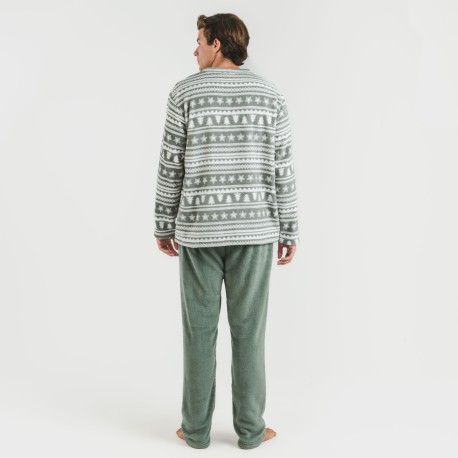 Pijama coral hombre Teseo verde caceria