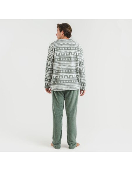 Pijama coral hombre Teseo verde caceria