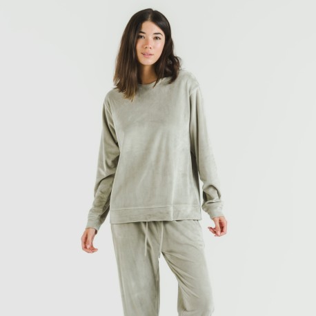 Pijama largo Velvet liso