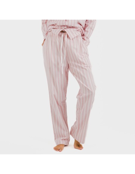 Pijama franela con solapa mujer Raya Marsella rosa
