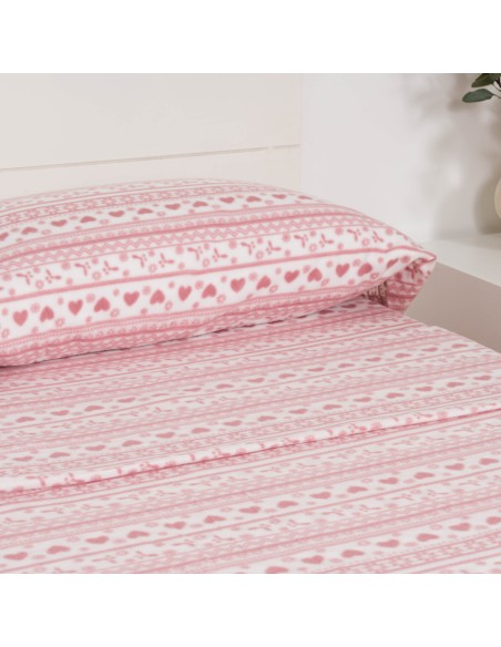 Juego de sábanas pirineo Candy malva