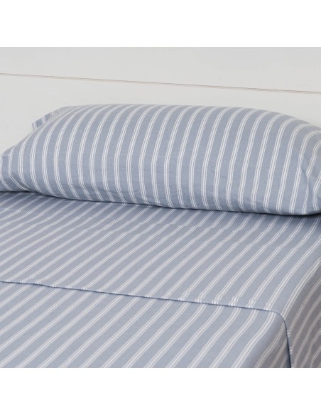 Juego de sábanas franela Raya Marsella indigo