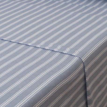 Juego de sábanas franela Raya Marsella indigo