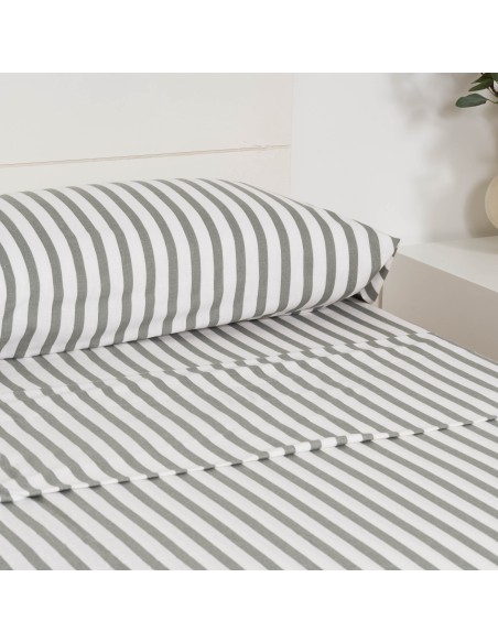 Juego de sábanas franela Raya Aviles verde caceria