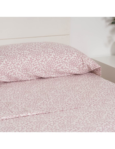 Juego de sábanas franela Meritxell malva