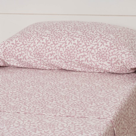 Juego de sábanas franela Meritxell malva