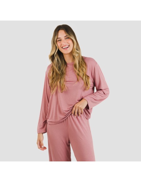 Pijama largo viscosa mujer liso