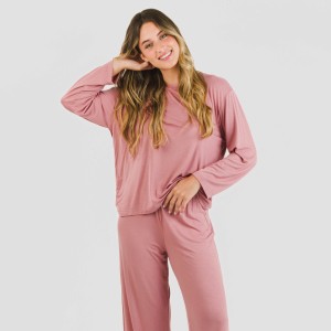 Pijama largo viscosa mujer liso
