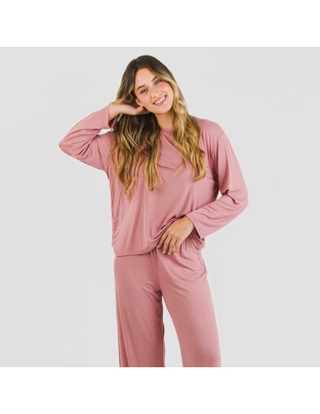 Pijama largo viscosa mujer liso
