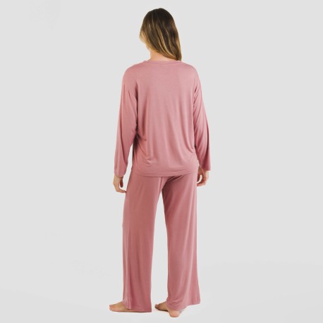 Pijama largo viscosa mujer liso