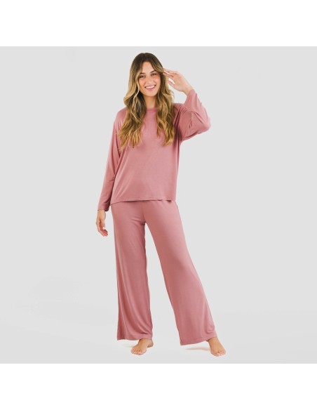 Pijama largo viscosa mujer liso
