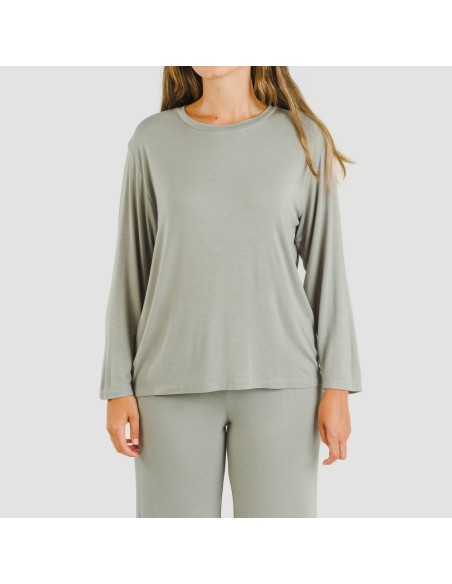 Pijama largo viscosa mujer liso