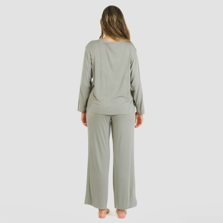 Pijama largo viscosa mujer liso
