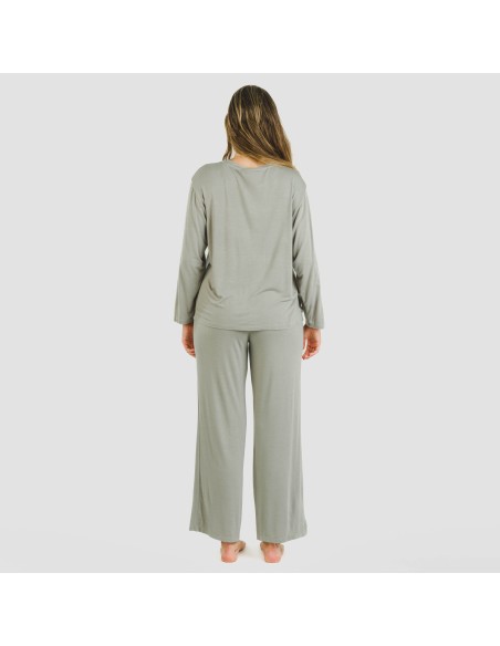 Pijama largo viscosa mujer liso