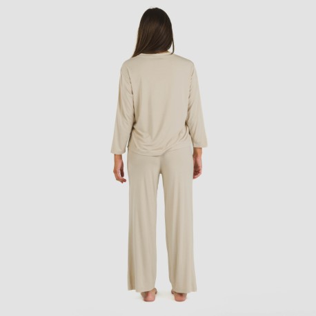 Pijama largo viscosa mujer liso