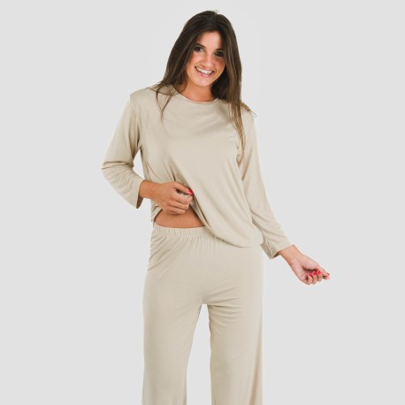 Pijama largo viscosa mujer liso